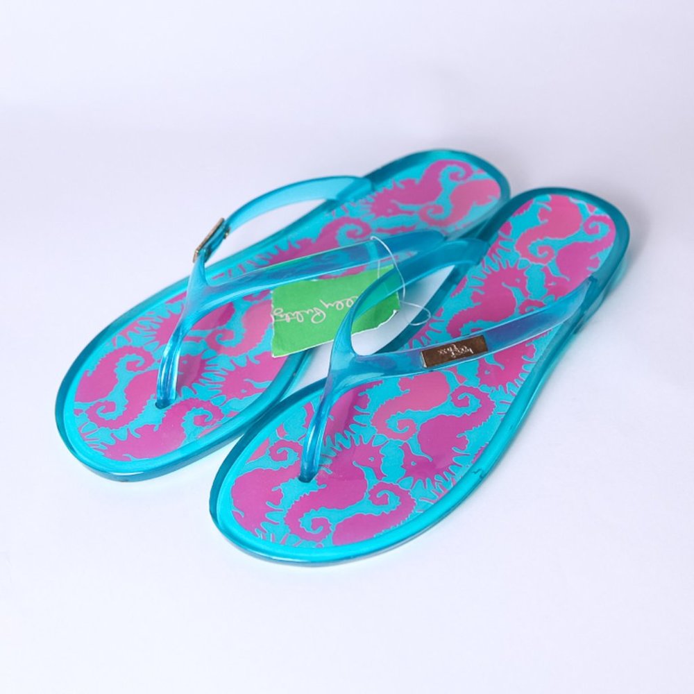 Lilly Pulitzer Shelly Jelly Sandal Blue _8_NWOT